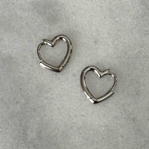 Sterling Silver Heart Huggie Hoop Earrings 

Brand New